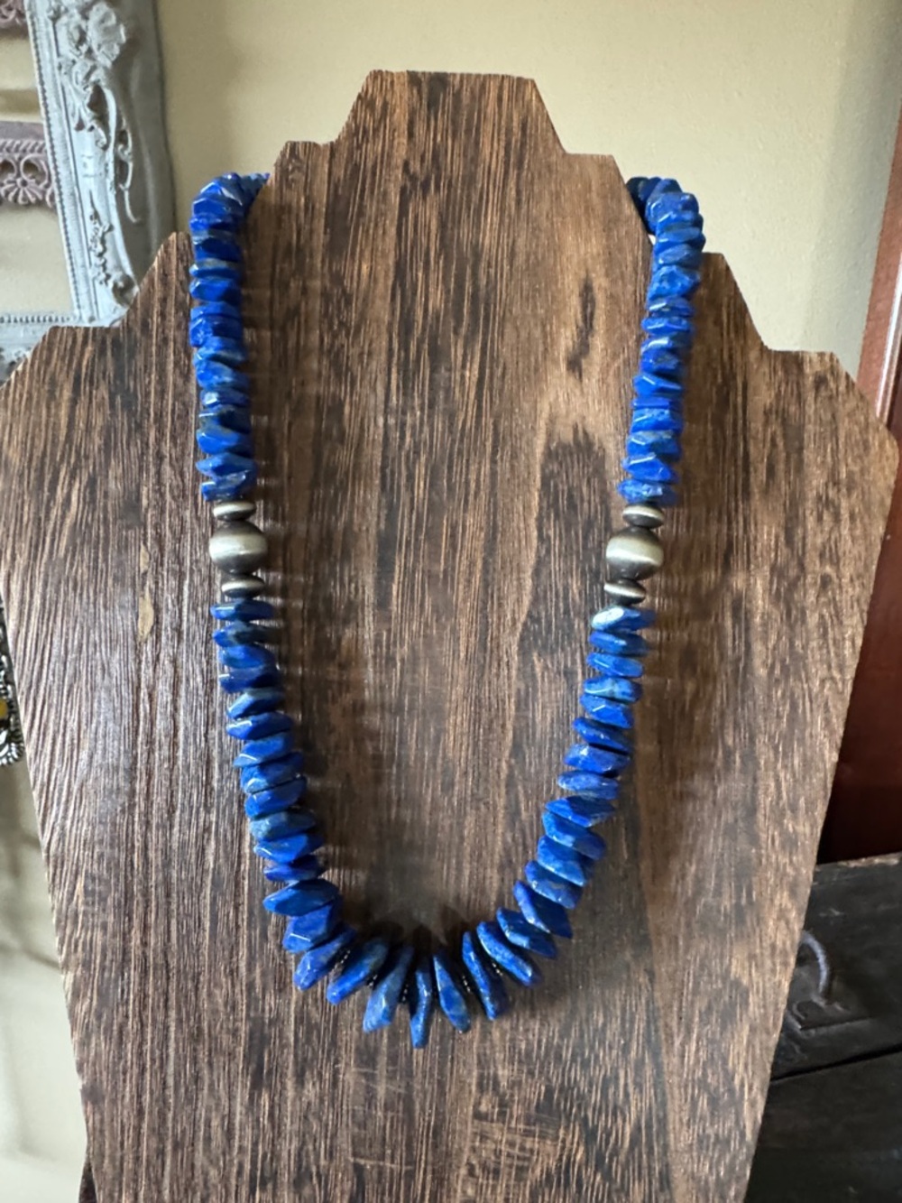 Gorgeous Lapis and Sterling Silver chunk necklace💙